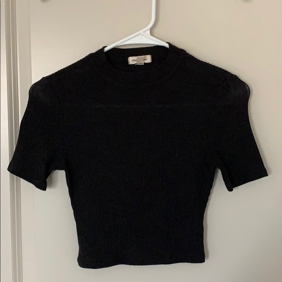 silence + noise Tops - Black crop top